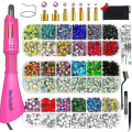 Miniatyrbild 1 av 5: Rhinestone Setter, Applicator Toolkit, Hot Fixed Wand Bedazzler Kit, 4080st, Ab Crystal, Clear, 14 färger, 7 tips, 4 Gems storlekar, pincett, null none