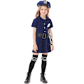 Miniatyrbild 1 av 3: Barn Flickor Halloween Karneval Set Cop Polis Officer Kostym Barn Rollspel Cosplay Polisuniform Fest Fancy Dress S Blue