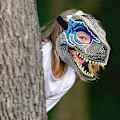 Miniatyrbild 4 av 4: Partymask Halloween Karneval Present Velociraptor Mask T-Rex Dinosaurie Mask Djur Cosplay Kostymer Mask Rekvisita för Barn A