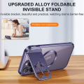 Miniatyrbild 4 av 5: Metall Magsafe case kompatibelt med Iphone 15 Pro Max, linsskydd i legering Case med osynligt Kindstand Purple For iPhone 15 Pro Max