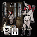 Miniatyrbild 3 av 4: Clown Cosplay Kostym Halloween Fest Herrar Damer Cos Suits Outfit Uniform Barn Rollspel Fest Natt Clown M KID