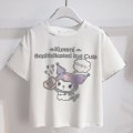 Miniatyrbild 4 av 4: Sanrios Cartoon Kawaii Flickor Vit T-shirt Kostym Kuromi Söt Sommar Kortärmad College Jk Uniform Kjol Barn Fashionabla Kjol Kuromi2 140cm