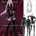 Miniatyrbild 3 av 4: Kvinnlig Gojo Satoru Cosplay Kostym Peruk Genderswap Svart Kostym Halloween Anime Comic Event Fest Fancy Kläder för Kvinnor L Lenses
