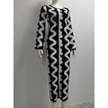 Miniatyrbild 1 av 5: Sommar Kvinna Randig Stickad Maxi Kläder Elegant O-ring Flare Långärmad Bodycon Kläder Dam Mode Streetwear Party Kläder Black 01 M