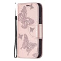 Miniatyrbild 2 av 5: Imprint Butterfly Magnetisk stängning Läderställ Plånbok Case Fodral med rem för Iphone 13 Mini 5,4 tum - lila Gold