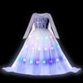 Miniatyrbild 1 av 4: Elsa Anna LED-ljus prinsessklänning flickor älva Rapunzel barn födelsedagsfest kläder Halloween cosplay Frozen Askungen kostym Elsa Dress B 2T (100)