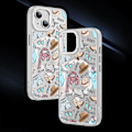 Miniatyrbild 2 av 4: Creative Painted Pattern Frosted Magsafe Magnetic Phone Case Lämplig för Iphone och andra modeller Style J Transparent Ypcx0094