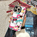 Miniatyrbild 4 av 5: Tecknad Frosted Dubbellager Färg Silver Phone Case Iphone 15 Case Case Stil E Svart Ypmd0928