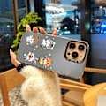 Miniatyrbild 4 av 5: Tecknad Frostat Dubbellager Färg Silver Phone Case Iphone 15 Case Case Stil J Svart Ypmd0833