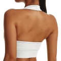 Miniatyrbild 2 av 5: Halterneck Sports BH Backless Fitness Bustier Vadderad Push Up BH för kvinnor White L