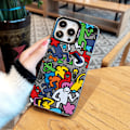 Miniatyrbild 2 av 5: Tecknad Frostad Dubbellager Färg Silver Phone case Lämplig för Iphone 15 Case Cover Stil D Vit Ypmd0945