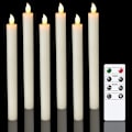Miniatyrbild 1 av 4: 6-pack batteridrivna led-ljus med fjärrkontroll och timer, äkta vax flimrande varmt vitt ljus för fönster, juldekoration, hem, bröllop, null none