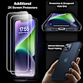 Miniatyrbild 5 av 7: LϟK 3-i-1 för iPhone 13- case/iPhone 14- case, genomskinlig matt baksida med [2X skärmskydd], [falltestad i militärklass] Stötsäker A