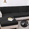Miniatyrbild 1 av 4: Vattentät cover för vardagsrum Stretch jacquard sofföverdrag Billig sofföverdrag Delikat sofföverdrag för hem Hotell C 3RD(135-165cm) Black