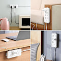 Miniatyrbild 3 av 5: 4st självhäftande Power Strip Fixator Väggmonterad Power Strip Hållare Stansfri Power Strip Fixator Hållare Montering För Power Strip, Wifi Rou null none