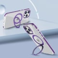 Miniatyrbild 2 av 4: Magnetic Clear Case Kompatibel Iphone 15 Pro Max Med Magsafe Stand Ring Hållare Stötsäker För Iphone 15 Pro Max Case Purple