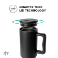 Miniatyrbild 4 av 5: Enkel modern 40 oz tumlare med handtag och halmlock | Isolerad återanvändbar vattenflaska resemugg i rostfritt stål Iskaffe Mugg | Present Fo null none