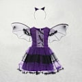 Miniatyrbild 4 av 4: Barn Häxa Kostym Flickor Saga Trollkarl Klänning Barn Halloween Pumpa Kläder Baby Fladdermus Spindel Fest Cosplay Outfit 2-15T DV16D0 4-5 Years