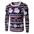 Miniatyrbild 1 av 3: Män Jul Roligt print ful T-shirt Xmas Party Casual Nyhet Långärmade toppar CT291 M