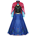 Miniatyrbild 3 av 4: Fryst Anna Princess Cosplay-kostymer Vuxna Snödrottning Klänning Elsa Cosplay Kläder Saga Fest Karneval Halloween Outfits L only wig