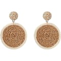 Miniatyrbild 1 av 2: Bohemian Woven Straw Wicker Raffia Rotting Dingle Örhängen Geometriska Circle Round Drop Earrings brown staw