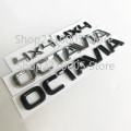 Miniatyrbild 2 av 5: Abs Bokstäver Emblem Logotyp För Skoda Octavia 4x4 230 Tsi Bil Bagagelucka Namnskylt Fram Bak Rund Badge Sticker 80mm 90mm 100mm Ny chrome silver Octavia lowercase