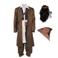 Miniatyrbild 1 av 4: Cosdaddy Captain Jack Sparrow Cosplay Kostym Kappa Jacka Vuxen Hatt Peruk Kostymer Halloween Carnival Kostym XXL T1