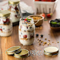 Miniatyrbild 4 av 5: 24-pack Mason Jar-lock Vanliga munläckagesäkra Secure Mason Solid Caps (guld) null none