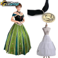 Miniatyrbild 1 av 3: Dam Prinsessa Anna Kläder Kostym Halloween Jul Cosplay Fancy Kläder Kröning XXXX Klä med peruk A