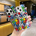 Miniatyrbild 1 av 5: Tecknad Frostad Dubbellager Färg Silver Phone case Lämplig för Iphone 15 Case Cover Stil D Vit Ypmd0945