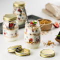 Miniatyrbild 5 av 5: 24-pack Mason Jar-lock Vanliga munläckagesäkra Secure Mason Solid Caps (guld) null none