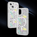 Miniatyrbild 2 av 5: Creative Painted Pattern Matte Hudvänlig Magsafe Magnetic Phone Case Lämplig för Iphone och andra modeller Style G Transparent Black Ypcx