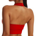 Miniatyrbild 2 av 5: Halterneck Sports BH Backless Fitness Bustier Vadderad Push Up BH för kvinnor Red L
