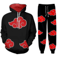 Miniatyrbild 1 av 4: Vuxna 3d- printed Anime Naruto Akatsuki Sweatshirt Byxor Huvtröja Pullover Byxor Cosplay kostym Top 4XL