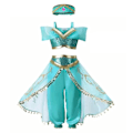 Miniatyrbild 1 av 4: Disney Anna Elsa klänning barn prinsessklänning för flickor barn cosplay persika jul karneval fest utklädnad outfit Jasmine Dress 2-3Y (100)