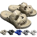 Miniatyrbild 4 av 5: Tofflor Tjockbottna Strandsandaler Par Tofflor Skull Tofflor Enkelband Slides Sommar Black Size 36x37
