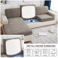 Miniatyrbild 3 av 3: Vattentät cover för vardagsrum Stretch jacquard sofföverdrag Billig sofföverdrag Delikat sofföverdrag för hem Hotell C 1R(50-60cm) Sand