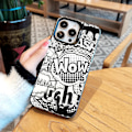 Miniatyrbild 3 av 5: Tecknad Frostat Dubbellager Färg Silver Phone Case Iphone 15 Case Case Stil K Vit Ypmd0864
