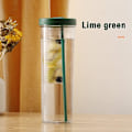 Miniatyrbild 5 av 5: Drickskopp med sugrör och lock, resekopp för lemonad, smoothie & juice, återanvändbar 700 ml plastgul green