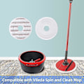 Miniatyrbild 3 av 5: 3st mopppåfyllning för Vileda Spin And Clean Mopp, Byte av spinnmopphuvud, tvättbart återanvändbart mikrofibermopphuvud gray