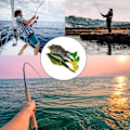 Miniatyrbild 6 av 6: Eterspr 2 stycken grodbeten, silikon groda fiskedrag, dubbla propeller grodor Soft Bait, för fiskeutrustning, fiskeentusiaster