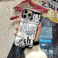 Miniatyrbild 5 av 5: Tecknad Frostat Dubbellager Färg Silver Phone Case Iphone 15 Case Case Stil K Vit Ypmd0864