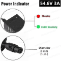 Miniatyrbild 1 av 5: 54,6v 3a litiumbatteriladdare Elcykelladdare Kompatibel 13s 48v Li-ion batteriladdare-b 3p gx12 Uk