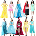 Miniatyrbild 3 av 4: Kvinnors Halloween Prinsessklänningar Karneval Bal Maskeraddräkt Cosplay Elsa Drottning Vit Snö Prinsessklänning Dam Födelsedagspresent L HM18005