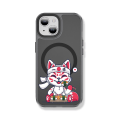 Miniatyrbild 1 av 4: Creative Painted Pattern Matte Hudvänlig Magsafe magnetiskt phone case Lämplig för Iphone och andra modeller Style I Transparent Black Ypcx