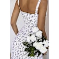 Miniatyrbild 4 av 5: Kvinnor Blommig Boho Midi Bustier Kläder Dam Carmen Print Solklänning Sommar Beach Swing Kläder Lila Blomma Grön Blomma Asia 2XL EU XL