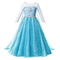 Miniatyrbild 1 av 4: Disney Anna Elsa Klänning Barn Prinsessklänning Flickor Barn Cosplay Persika Jul Karneval Fest Förklädnad Outfit Elsa Dress B 3-4Y (110)