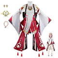 Miniatyrbild 4 av 4: Yae Miko Cosplay Anime Genshin Impact Yae Miko Guuji Yae Cosplay Kostym Peruk Klänning Festkläder Halloween Kostymer För Kvinnor S Wig only