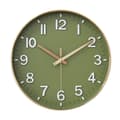 Väggklocka 30 cm Tyst Icke Tickande Klocka för Vardagsrum Sovrum Kök Kontor (Gyllene grön) Grass green