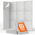 Miniatyrbild 1 av 5: 12-pack Självhäftande Akustikpaneler, 30x30x0,9cm Fyrkantiga, Högdensitets Termisk Isolering Akustikpaneler för Studio, Spelrum, Kontor, Grå
